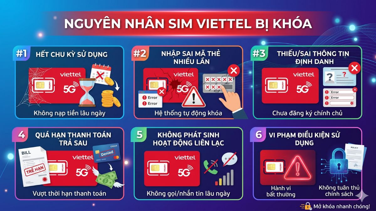 Nguyên nhân SIM Viettel bị khóa