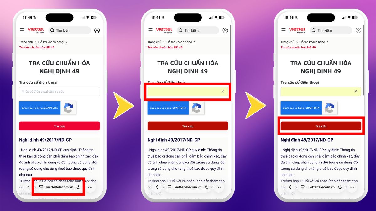 Tra cứu trên website Viettel