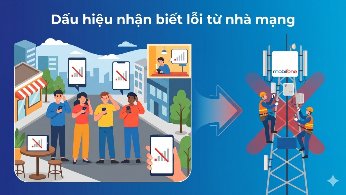 Dấu hiệu nhận biết lỗi từ nhà mạng