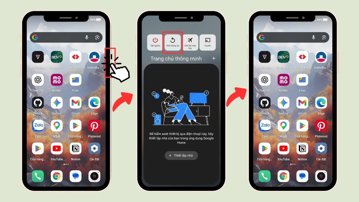 Khởi động lại điện thoại Android