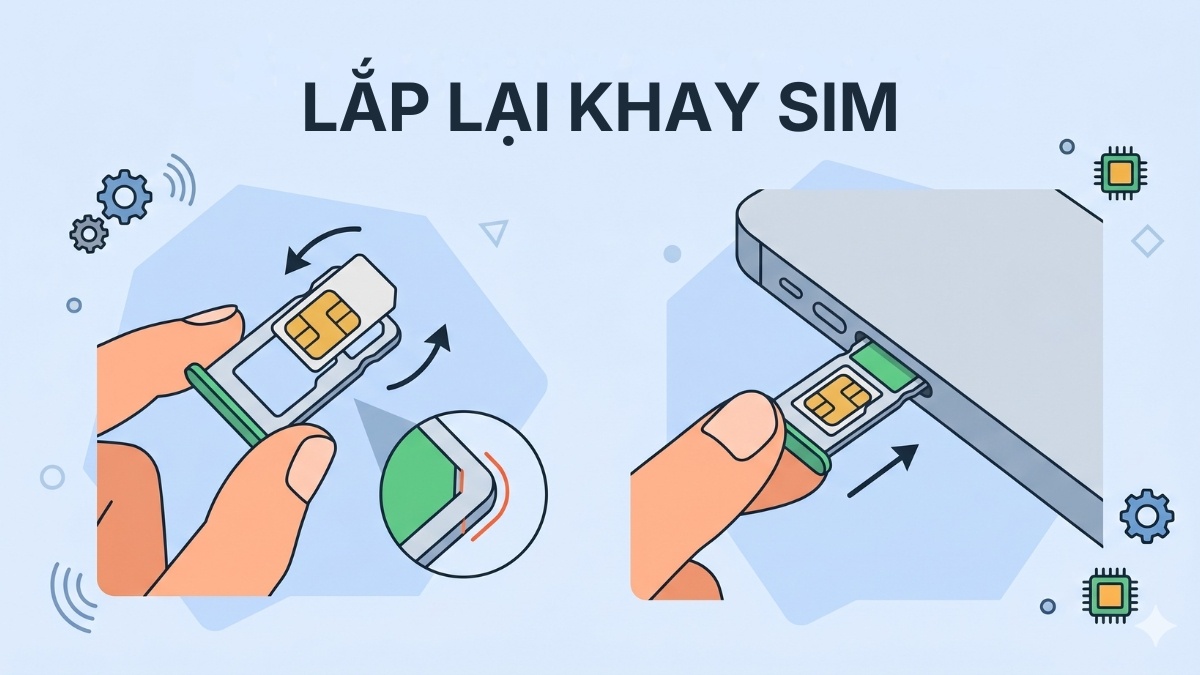 Lắp lại khay SIM