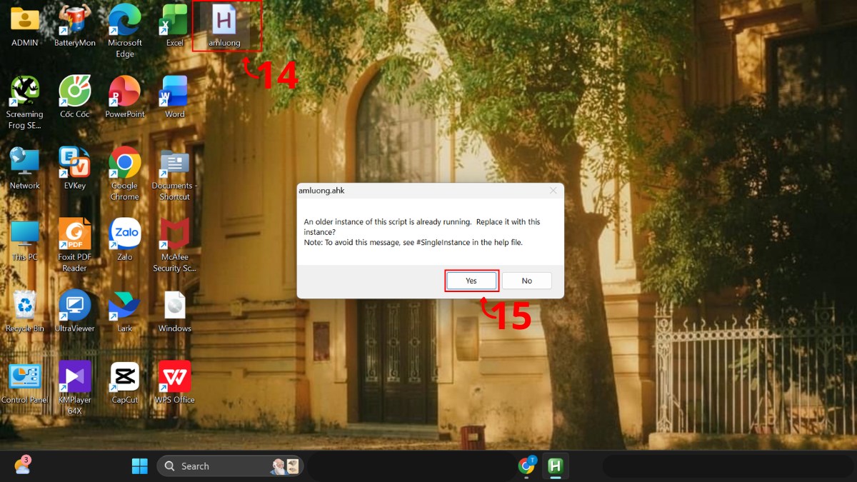 Chạy và kích hoạt AutoHotkey