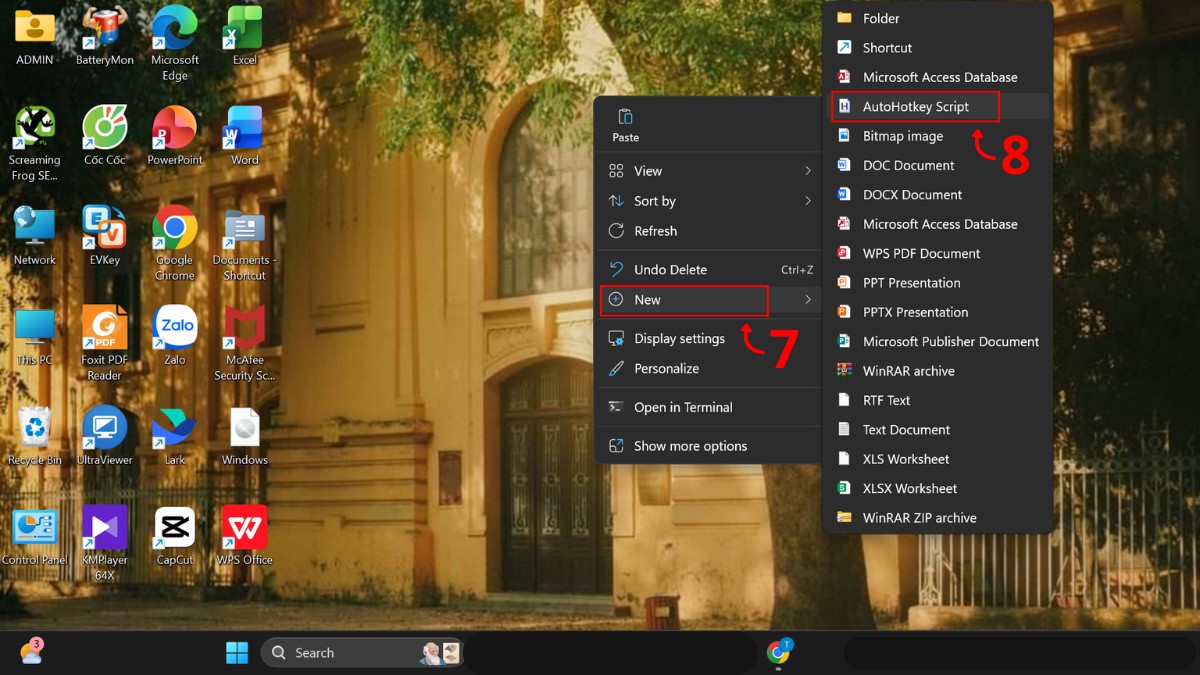 Tạo file AutoHotkey Script