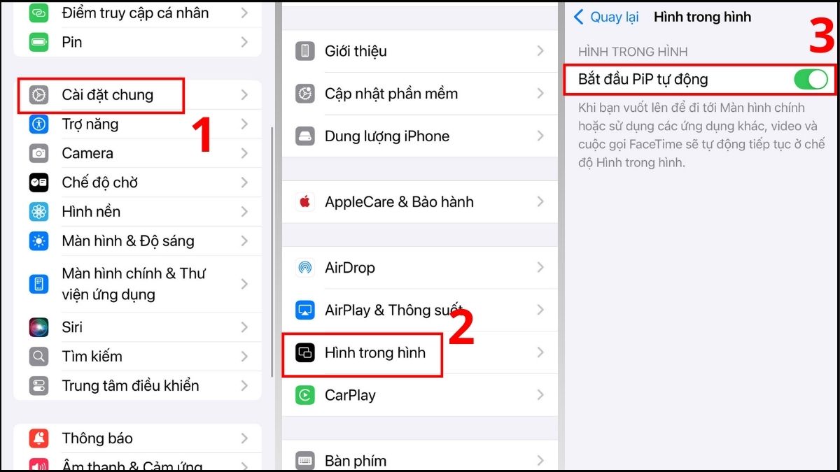Thao tác bật tính năng PiP trên iPhone