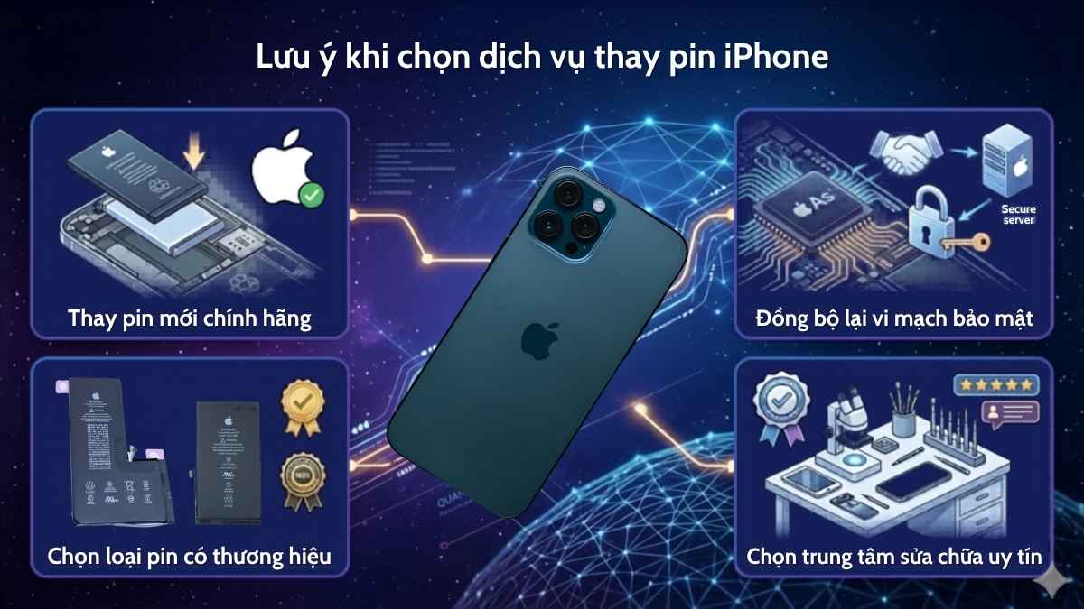 Lưu ý khi chọn dịch vụ thay pin iPhone