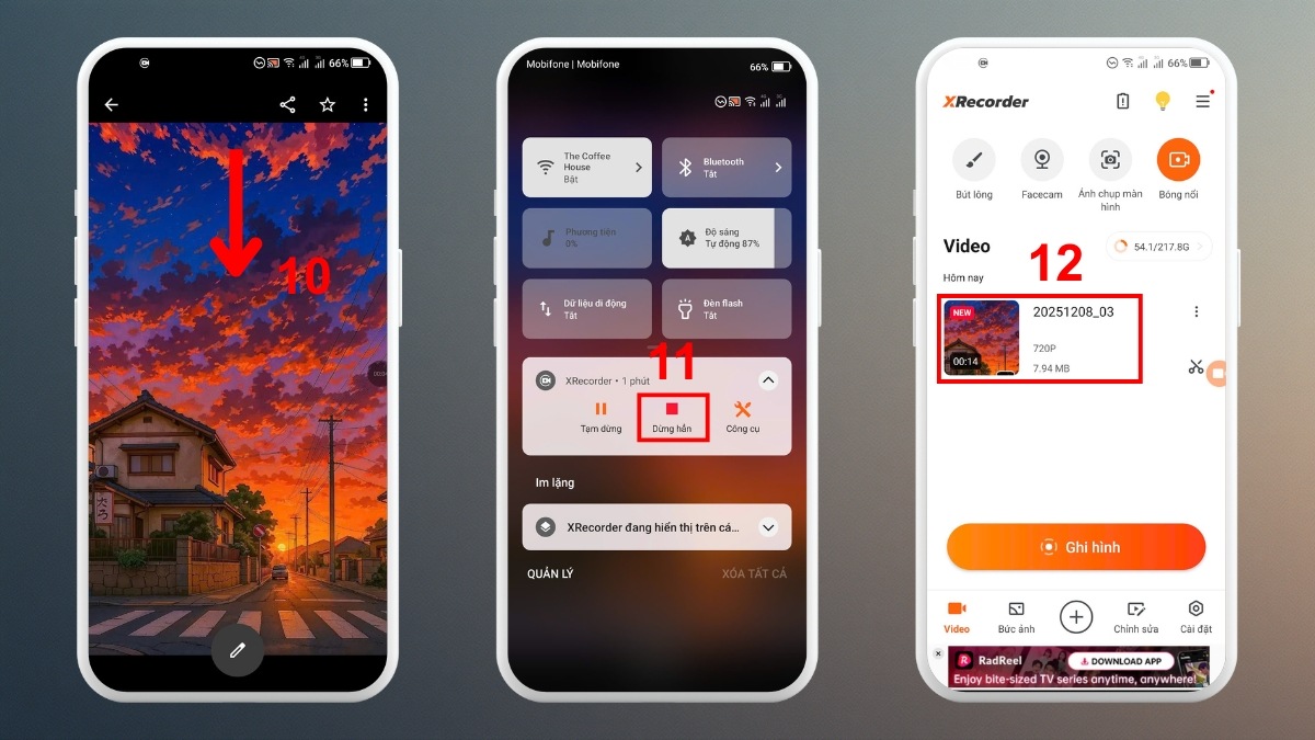 Dừng ghi màn hình