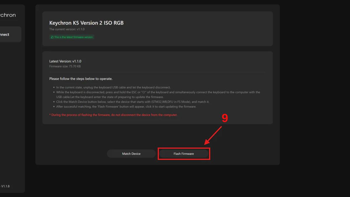 Hoàn tất cập nhật Firmware