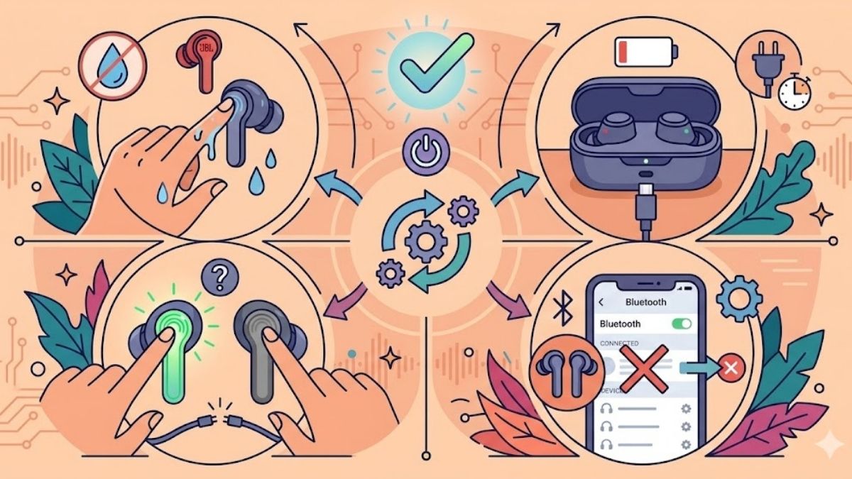Reset tai nghe JBL xong nhưng đèn JBL không nhấp nháy