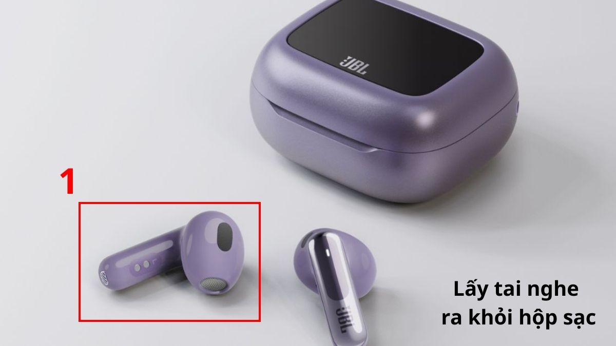 Đảm bảo tai nghe được lấy ra khỏi hộp sạc