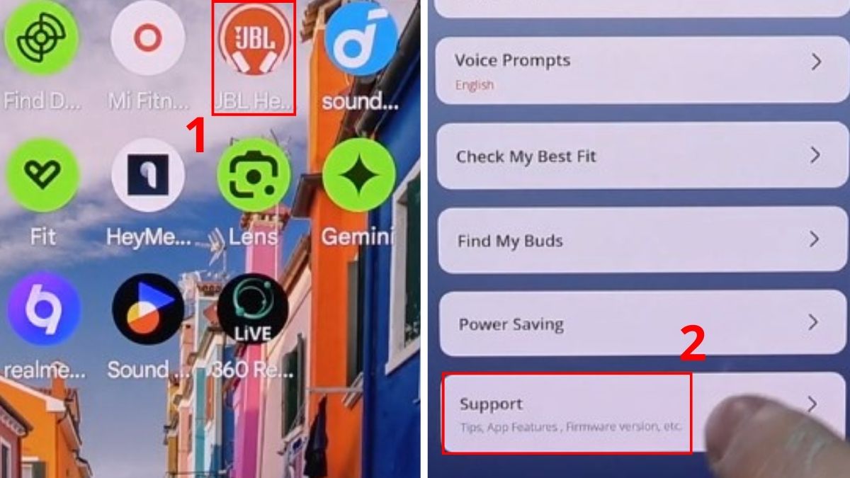 Mở ứng dụng JBL Headphones trên điện thoại