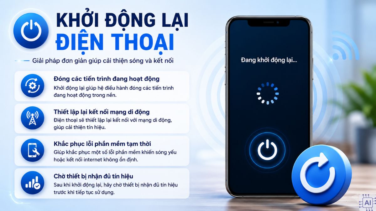 Khởi động lại điện thoại