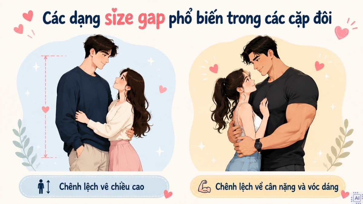 Size gap về cân nặng và vóc dáng