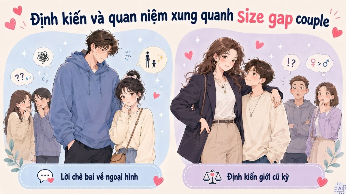Định kiến và quan niệm xung quanh size gap couple