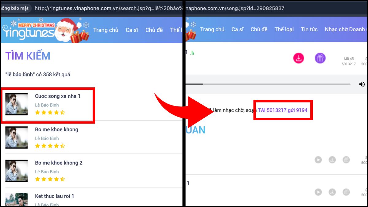Tìm mã nhạc chờ và thực hiện cú pháp