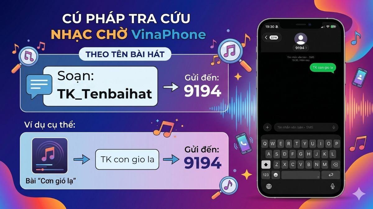 Dò mã nhạc chờ VinaPhone bằng tên ca khúc
