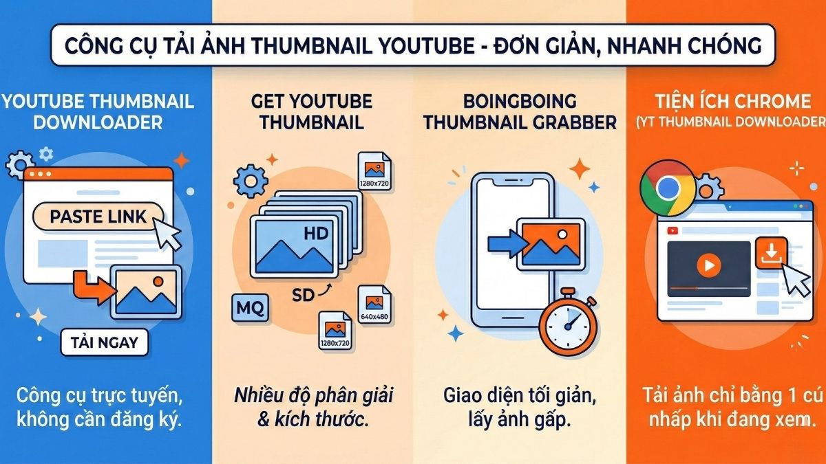 Các công cụ tải ảnh thumbnail YouTube