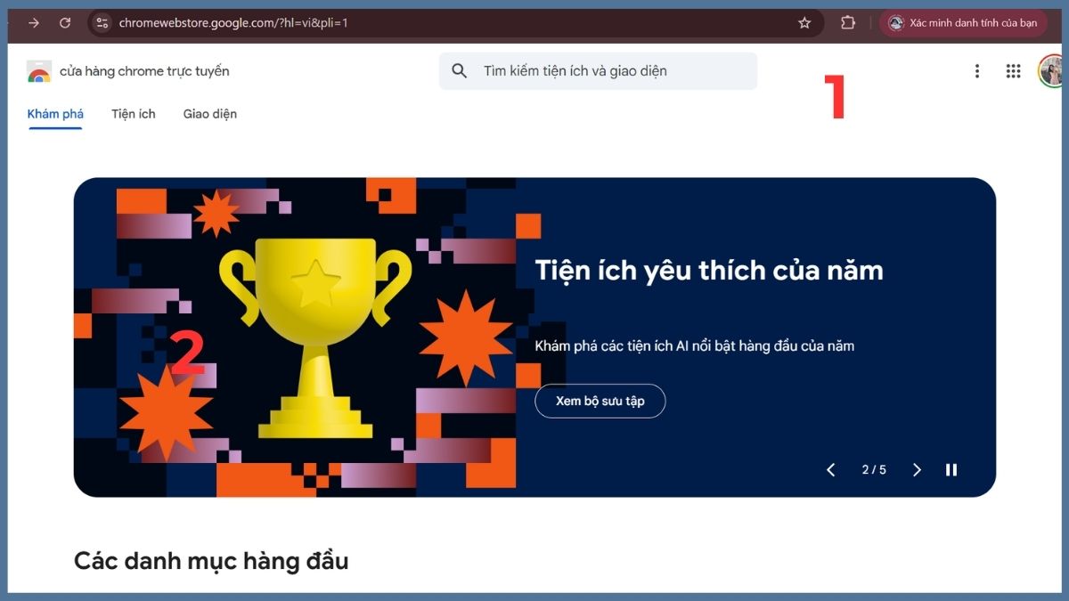 Truy cập Chrome Web Store