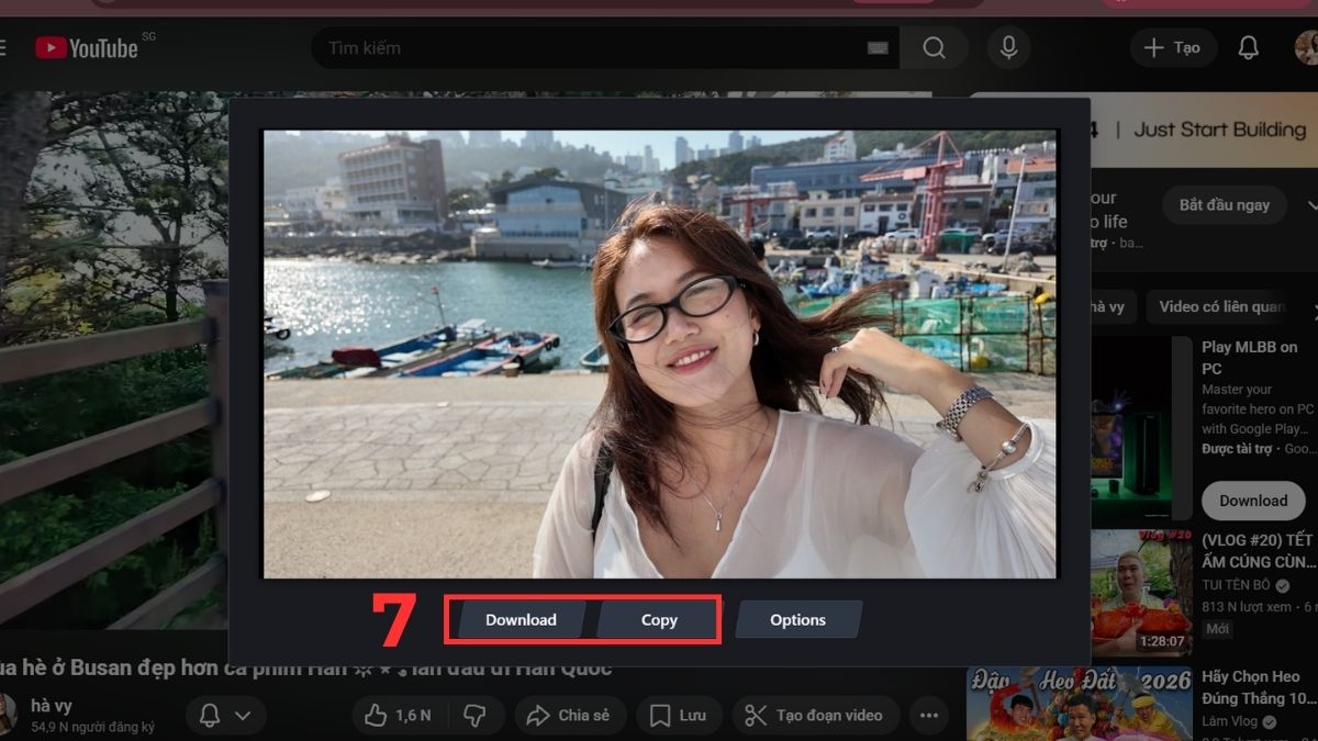 Có thể tùy chọn Download hoặc Copy