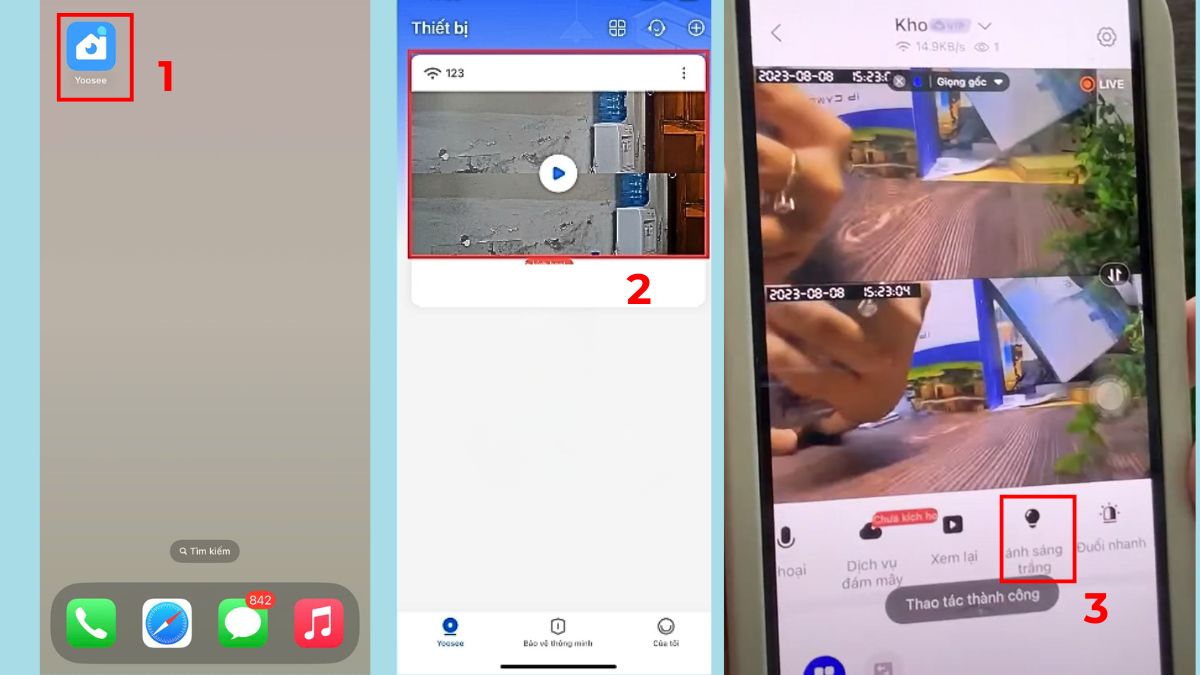 Mở ứng dụng YooSee và thiết lập cài đặt trên điện thoại