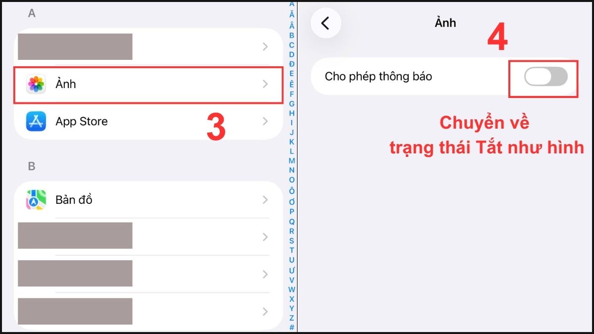 Bật Cho phép thông báo