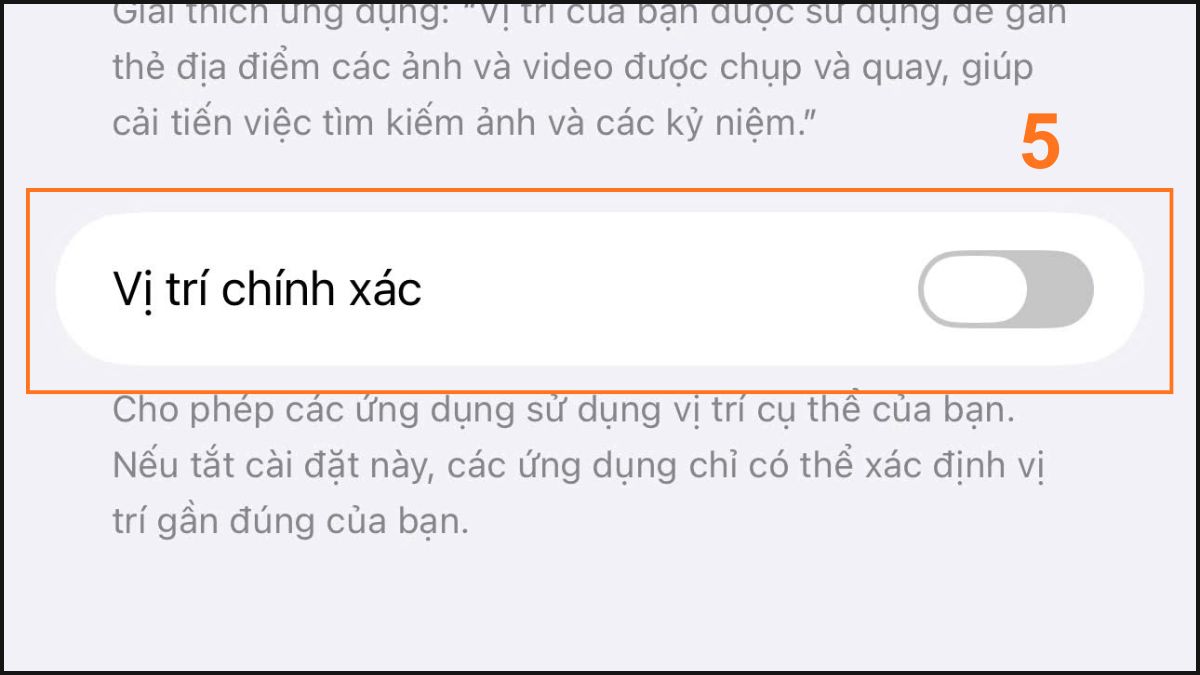Chuyển phần công tắc thành màu xám như hình để tắt