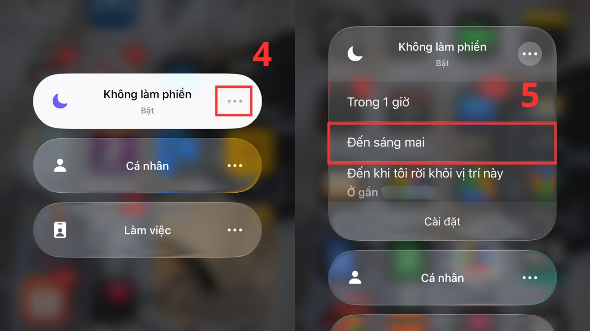 Tùy chỉnh thời gian chế độ Không làm phiền