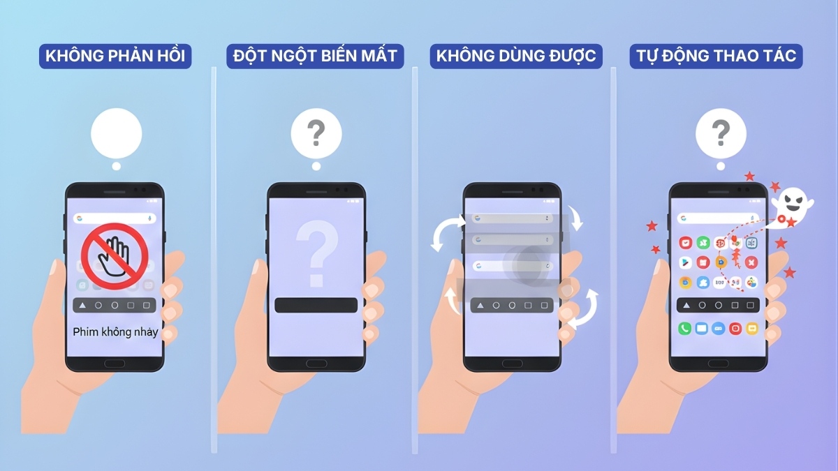 Dấu hiệu nhận biết lỗi thành điều hướng trên điện thoại Samsung