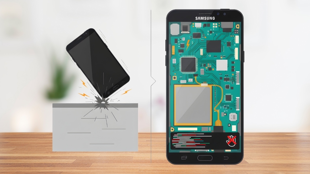 Va đập mạnh làm thanh điều hướng máy Samsung bị lỗi