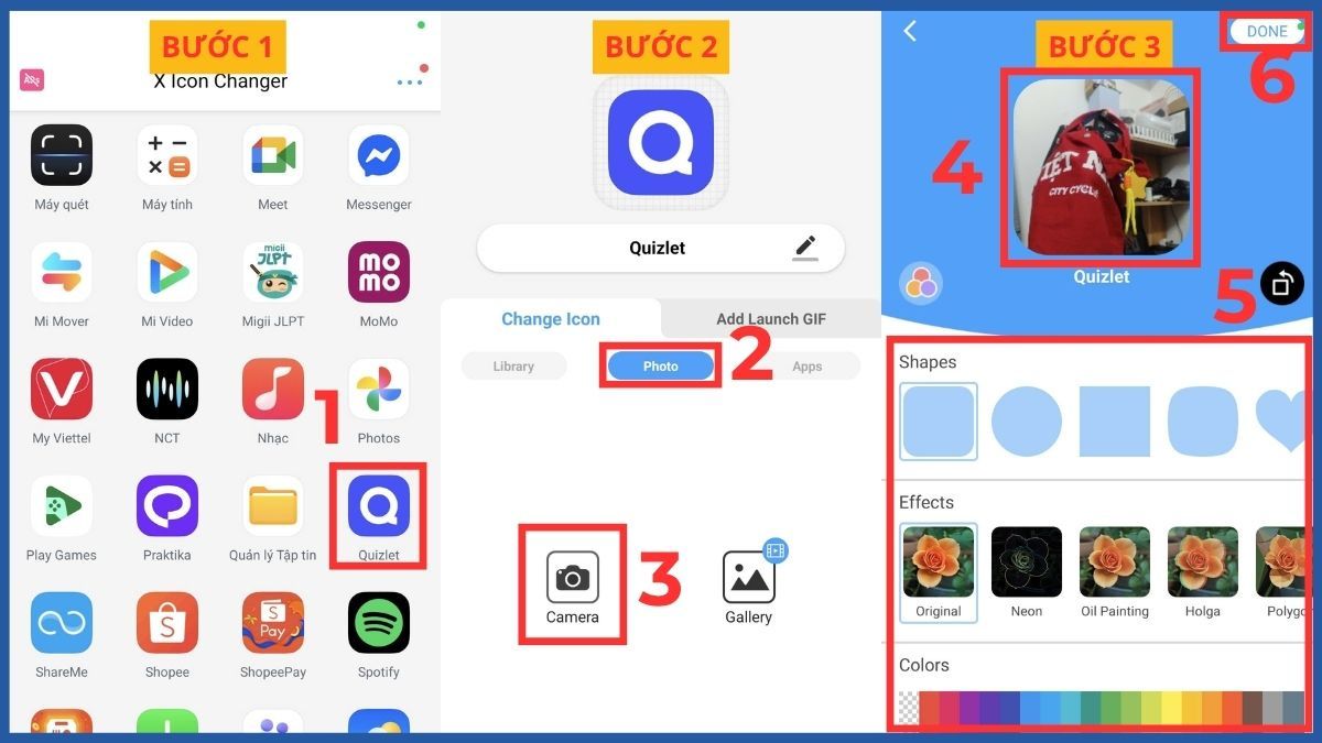 Dùng ảnh tự chụp để thay đổi icon ứng dụng