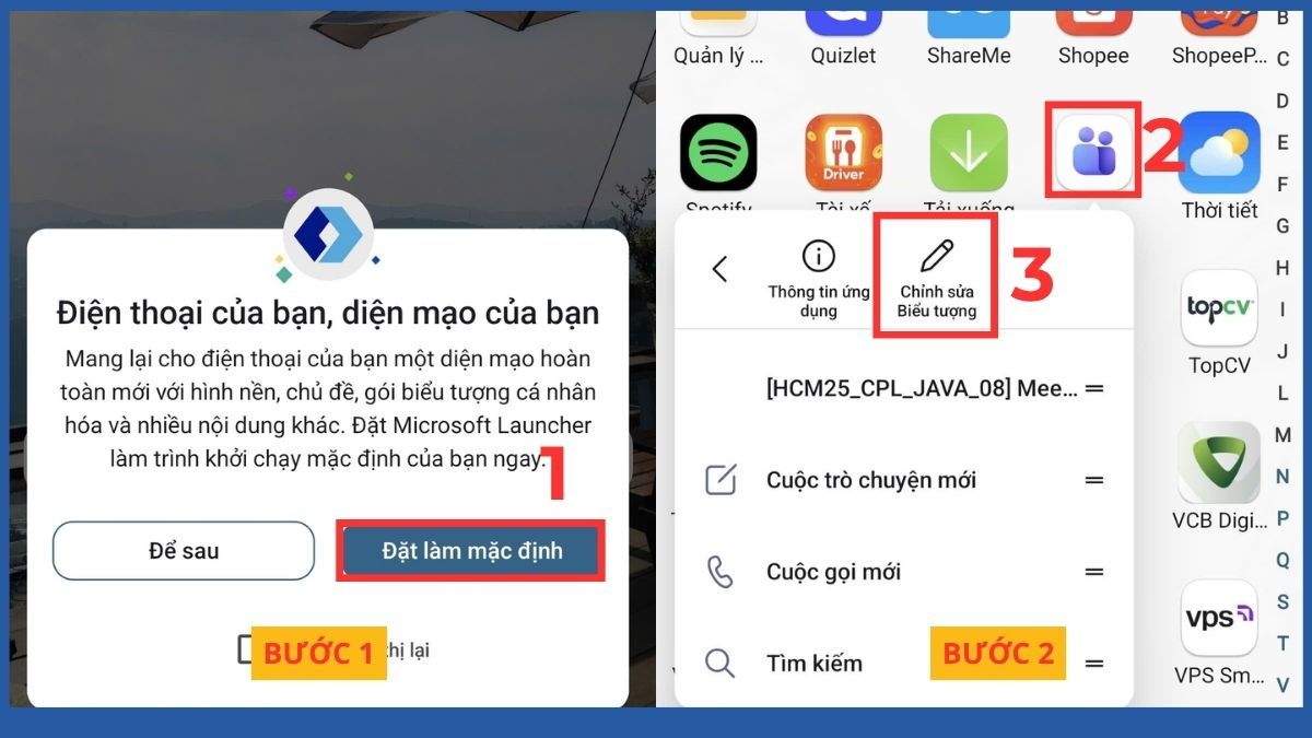 Chỉnh sửa biểu tượng icon Microsoft Launcher