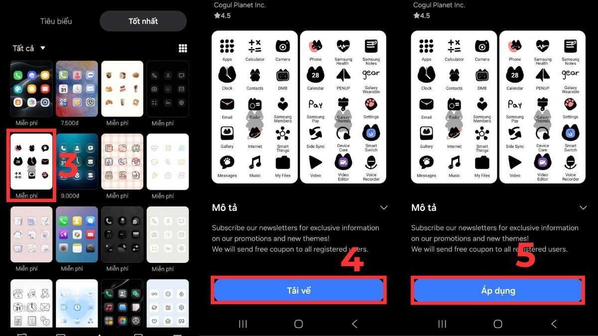 Chọn biểu tượng icon phù hợp