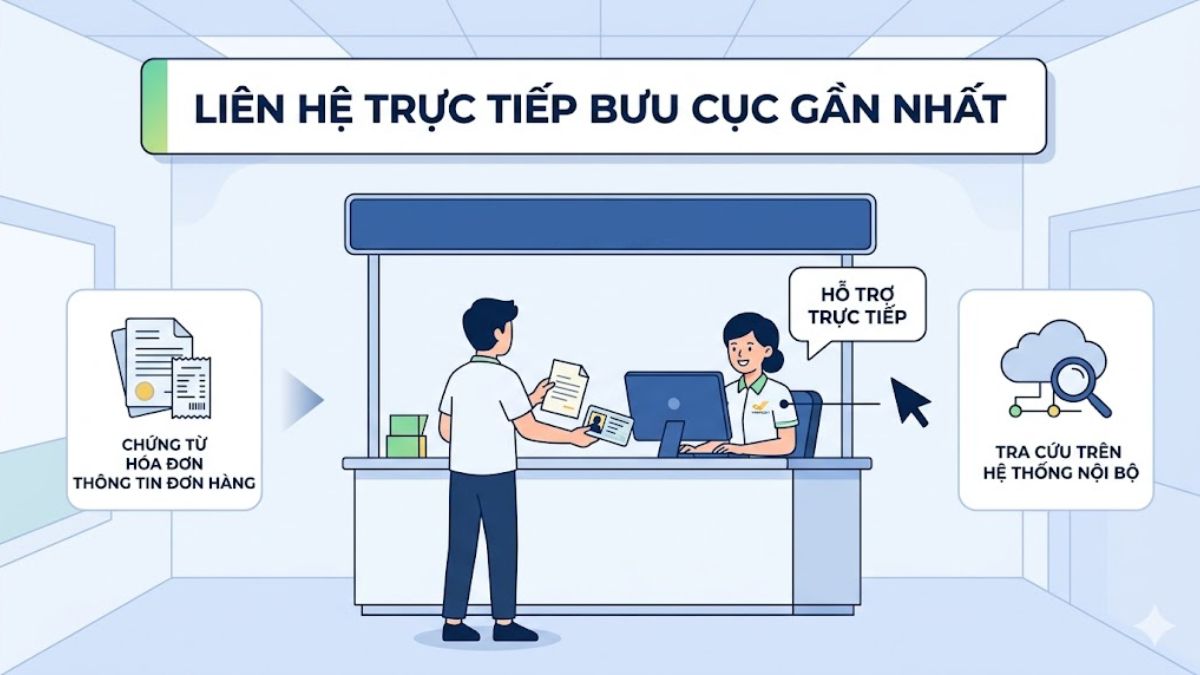 Liên hệ trực tiếp bưu cục gần nhất
