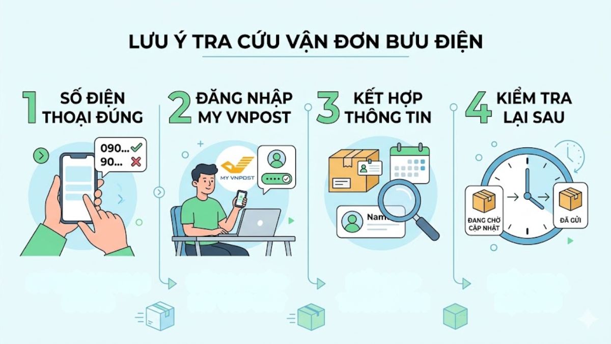 Những lưu ý tra cứu vận đơn bưu điện