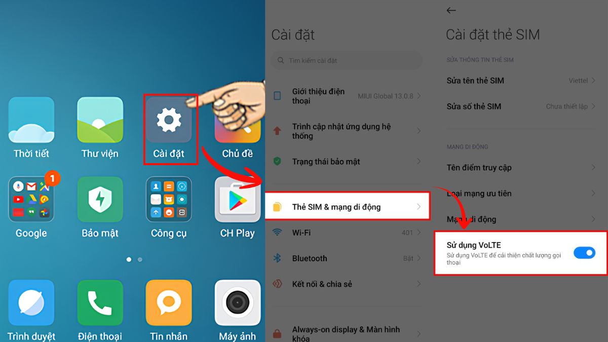 Kích hoạt VoLTE trên điện thoại Android