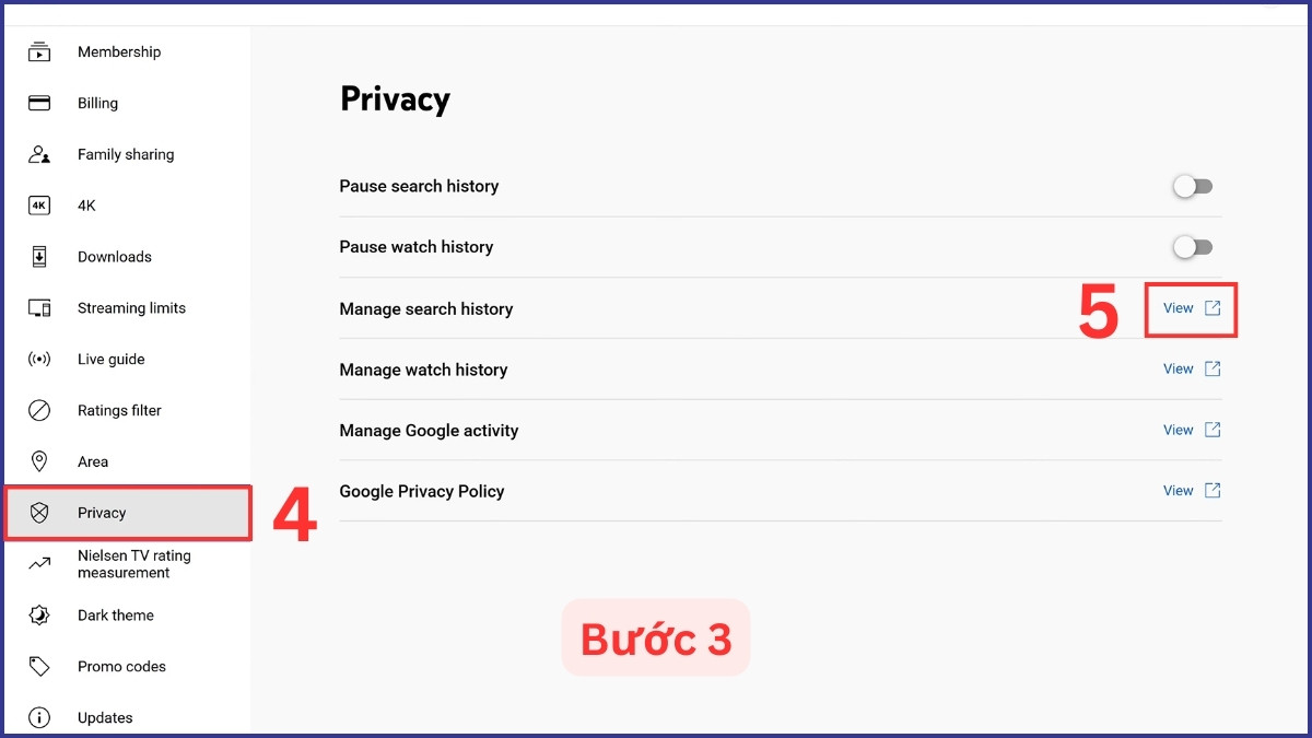 Nội dung đã tìm kiếm trên YouTube của tivi