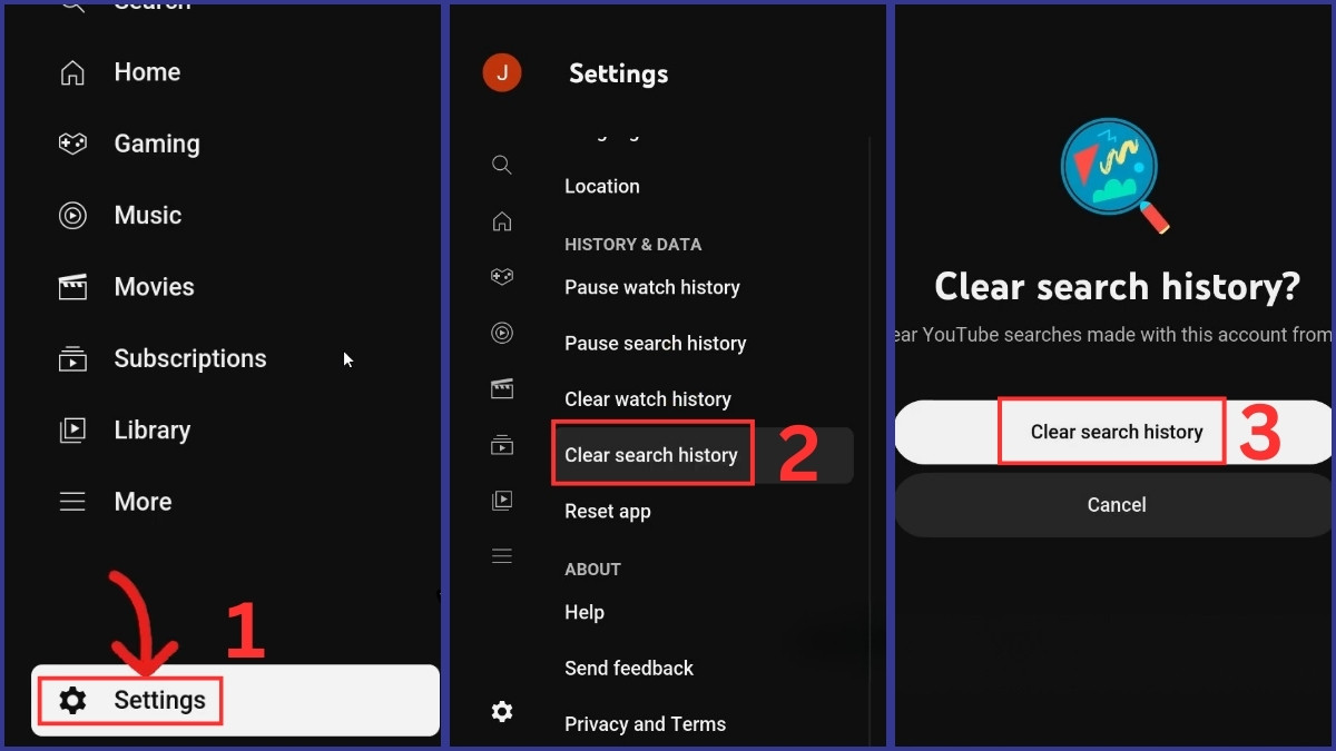 Gỡ bỏ từ khóa tìm kiếm YouTube trên tivi