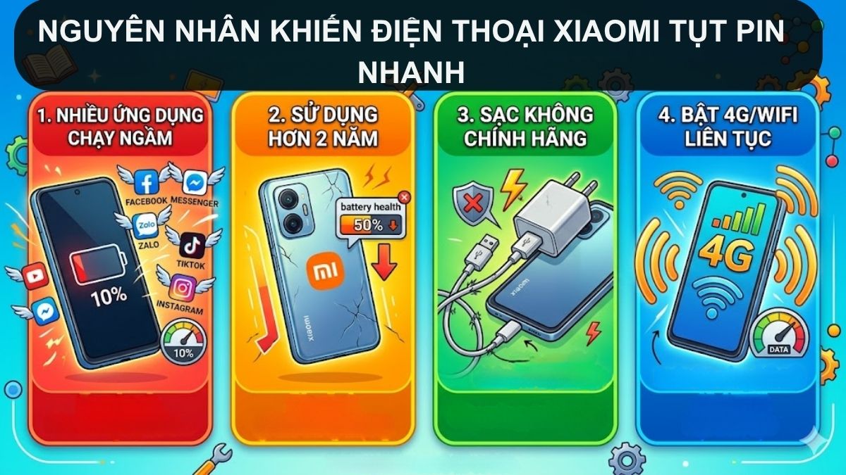 Nguyên nhân Xiaomi hao pin nhanh