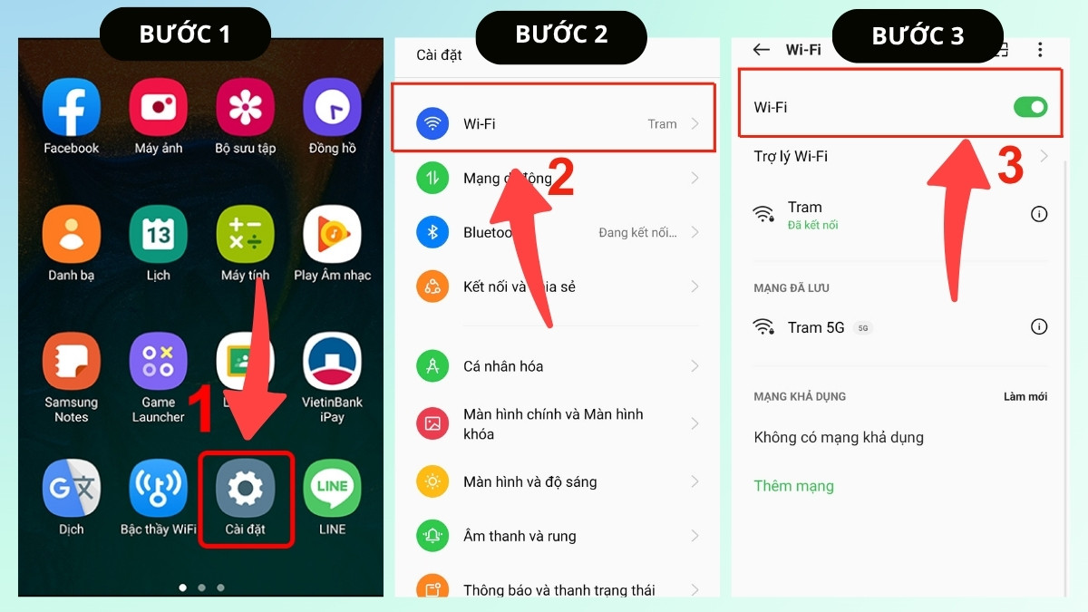 Thao tác tắt các kết nối khi không sử dụng