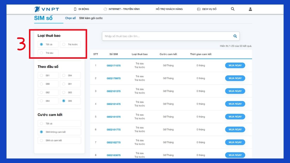 thuê bao 012 vinaphone