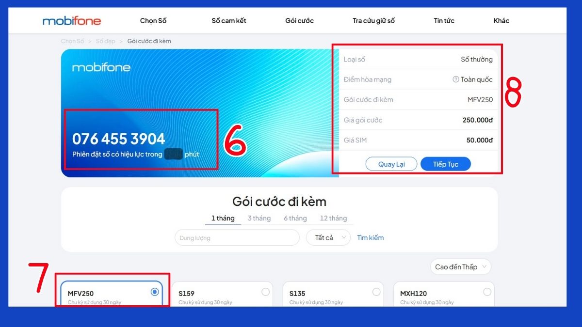SIM đầu số 012 mobifone