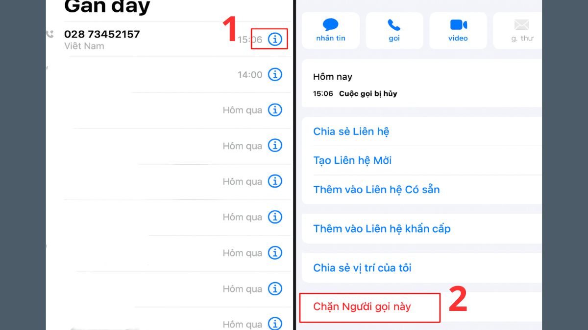 chặn đầu số 02873 trên iOS