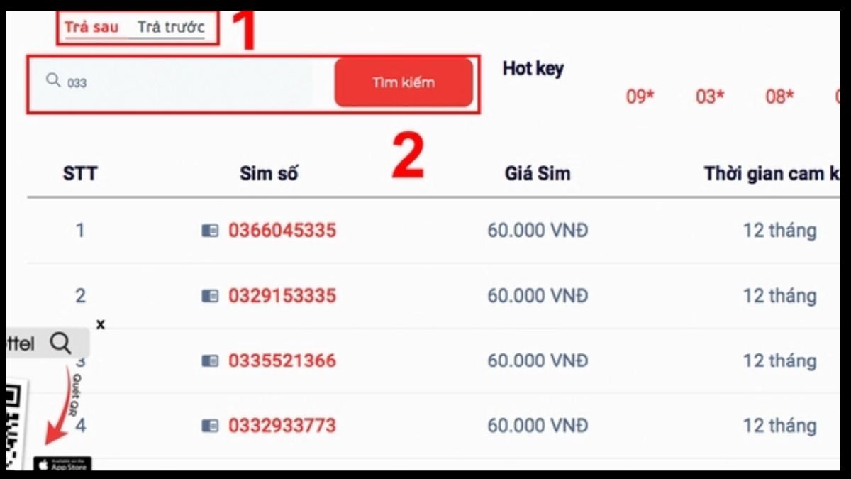 đăng ký mua sim đầu số 0339