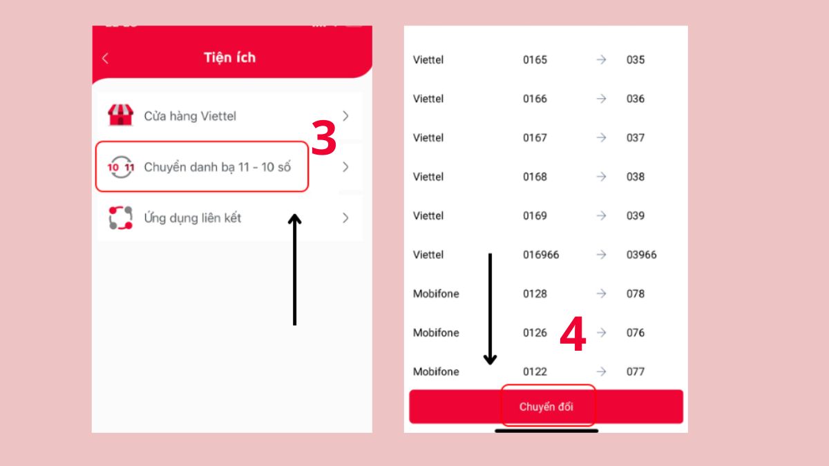 cập nhật danh bạ viettel