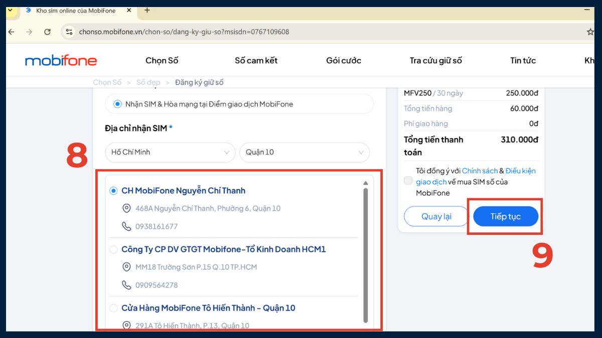 sim đầu số Mobifone