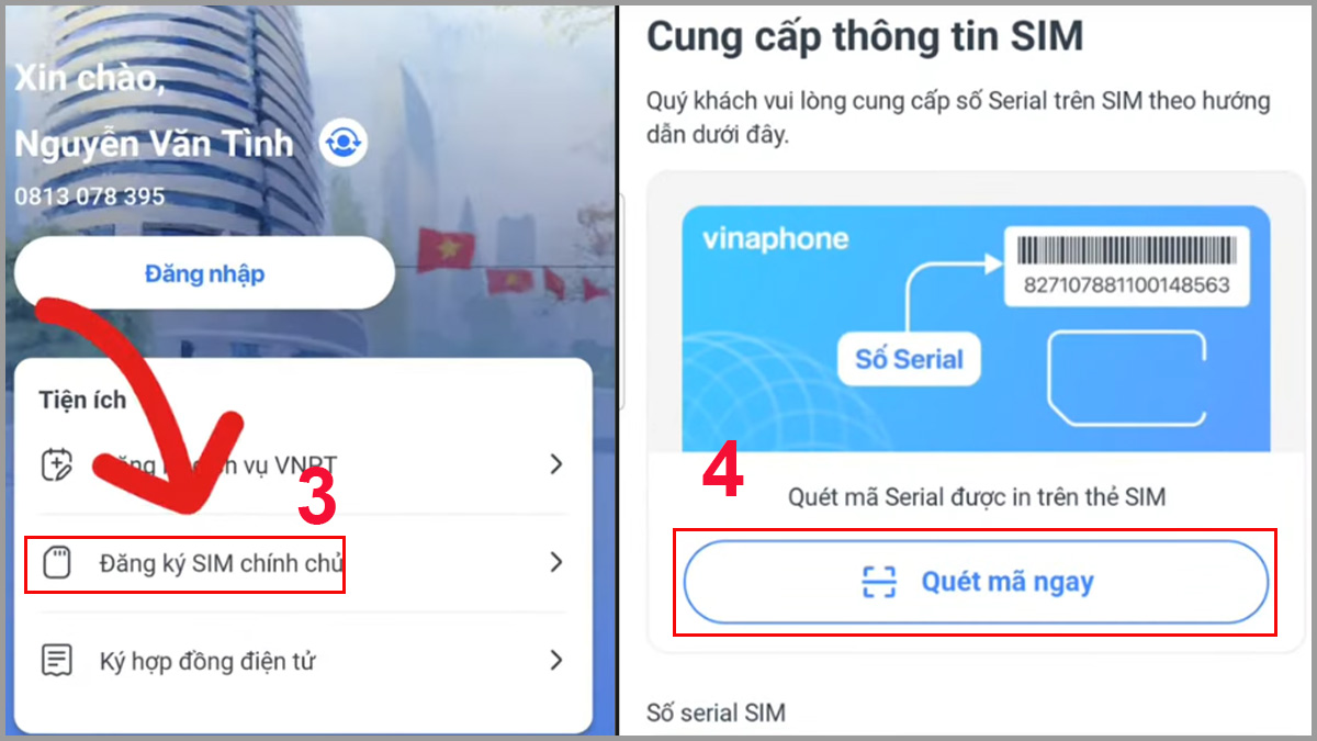 kích hoạt SIM đầu số 085