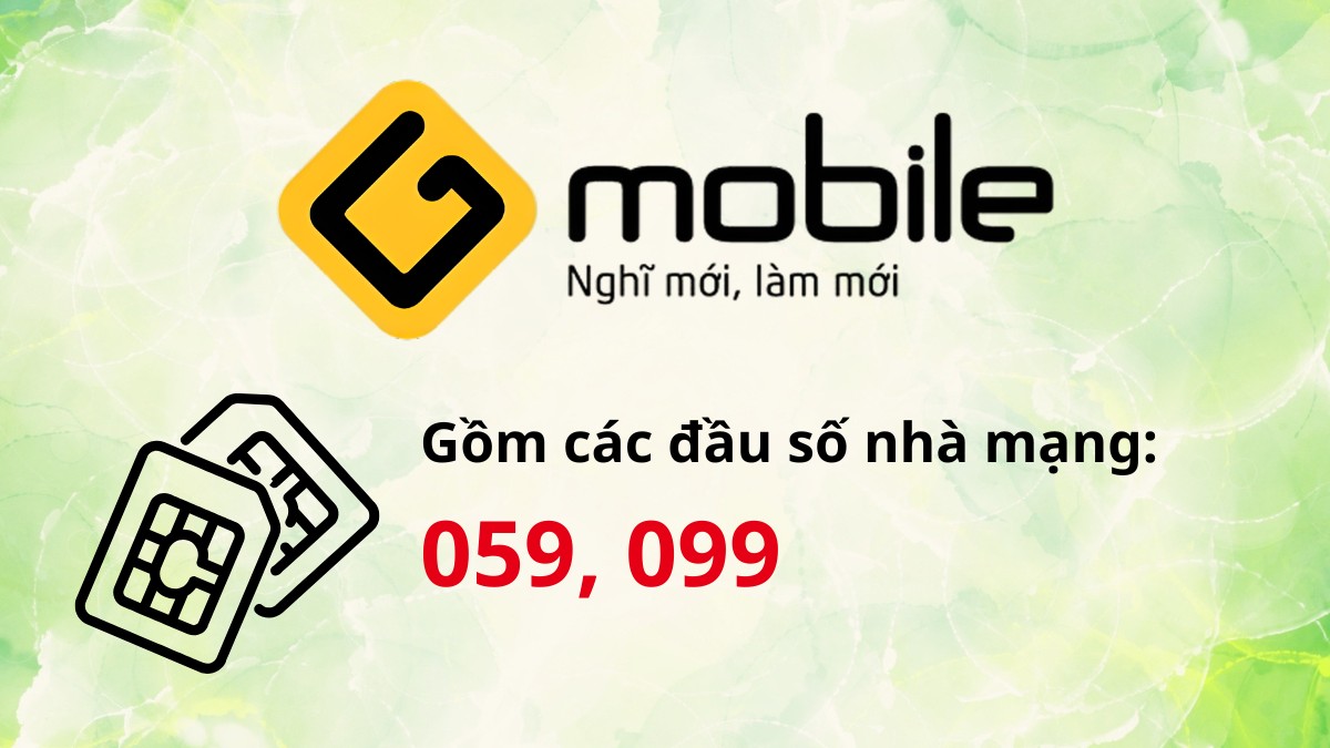 Các đầu số nhà mạng Gmobile