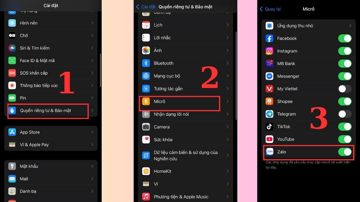 cách bật Micro trên Zalo