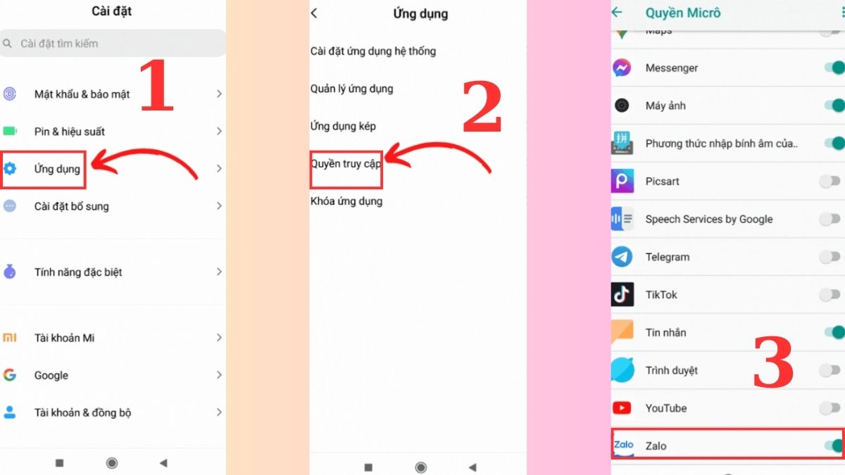 cách bật Micro trên Zalo trên Android