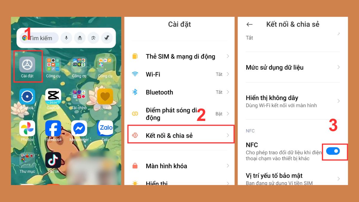 cách mở nfc trên realme