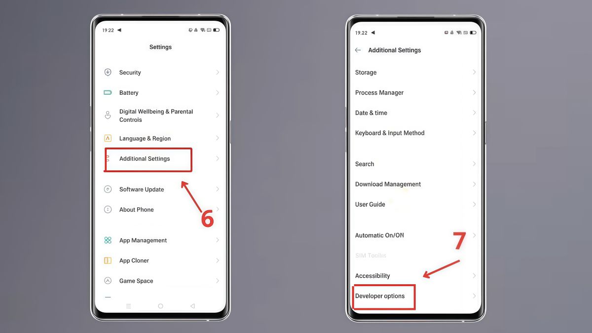 cách mở tùy chọn nhà phát triển trên realme